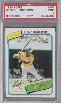 1980 Topps #482 Rickey Henderson Rookie Card – PSA MINT 9